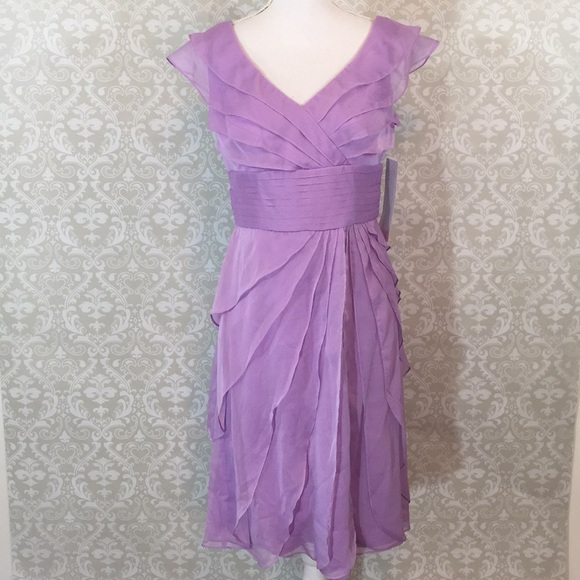 Adrianna Papell Dresses & Skirts - NWT!{Adrianna Papell}Size 4 Lavender Chiffon Dress